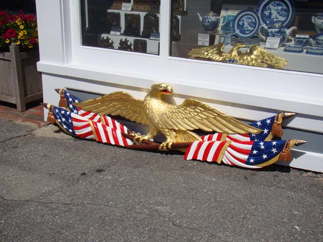 A Patriotic carved American Eagle with flag banners — image 3